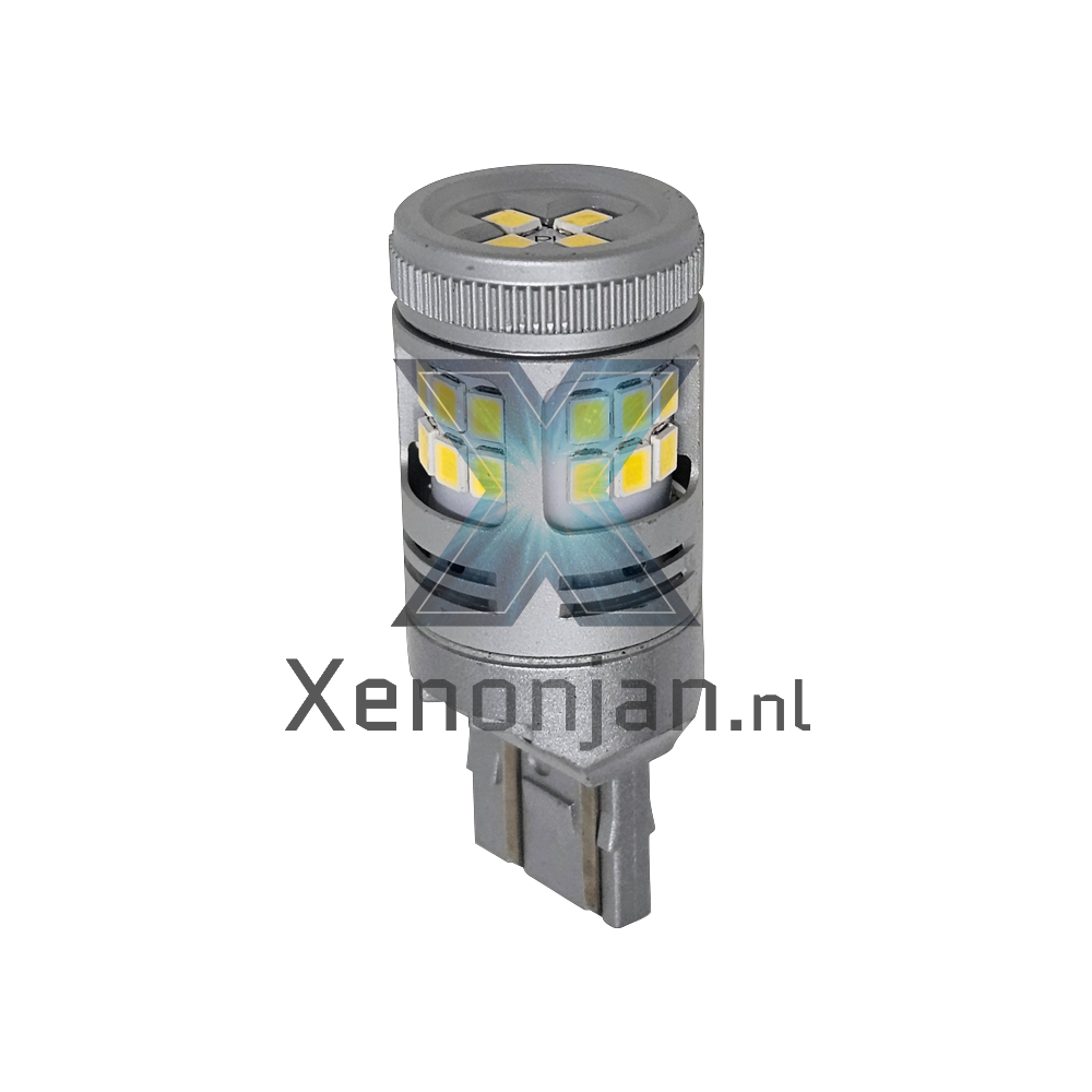 T20 7443 - W21W 22SMD canbus led 900 lumen wit