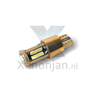 W5W/T10 17SMD Power Led Canbus met ring goud