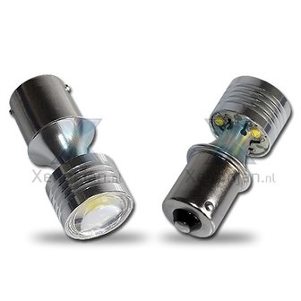 BA15S Cree canbus 20W led met lens wit