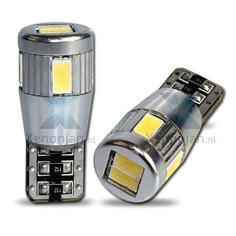 W5W/T10 6 SMD 5630 T10 W5W LED met canbus