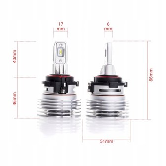 Led koplamp set T6 Luxeon Zes Lumileds kant en klaar canbus proof zonder adapters!