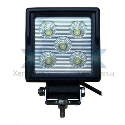 15 Watt vierkante werklamp 5-leds 12V en 24V