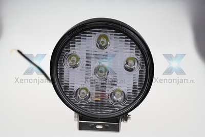 18 Watt ronde werklamp 6-leds 12V en 24V